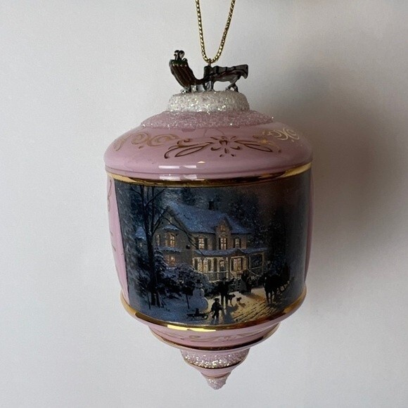 Vintage Thomas kinkade bradford editions heirloom glass ornaments 3 *read descri - Picture 8 of 10